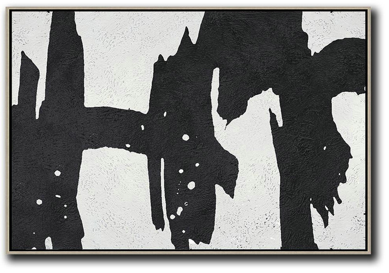 Modern Painting Abstract,Oversized Horizontal Minimal Art On Canvas - Huge Wall Decor